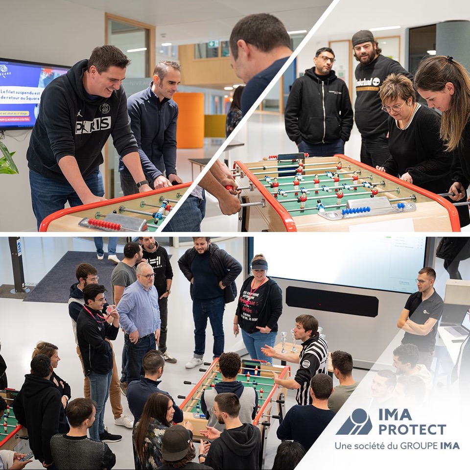 Tournoi de babyfoot entre collègues pendant un team building